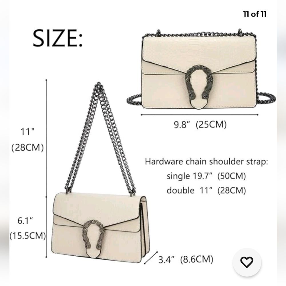 Crossbody Bags for Women Small Handbags PU Leather Shoulder Bag with Chain Strap - Picture 9 of 11